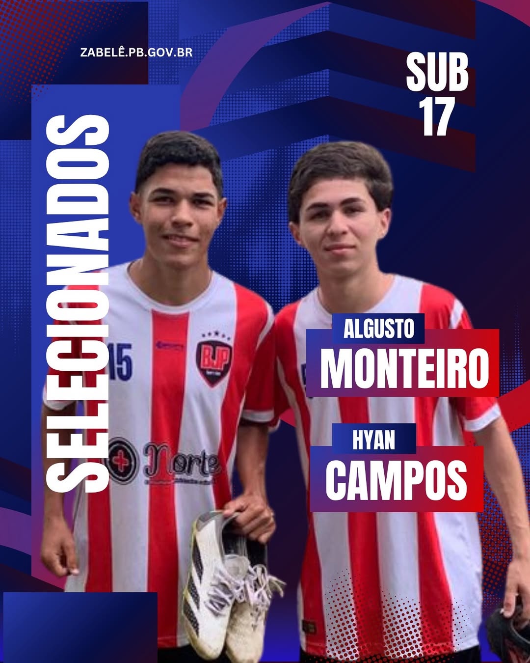 Talentos da Escolinha Independente de Zabelê, selecionados pela BJP Esporte Clube.